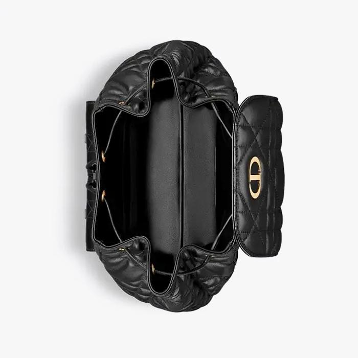 DIOR Caro Medium Backpack Black Leather M6301UNOZ M900