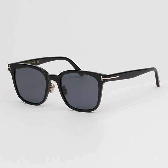 TOM FORD Asian Fit Square Acetate Sunglasses Unisex Black TF1135K 01A
