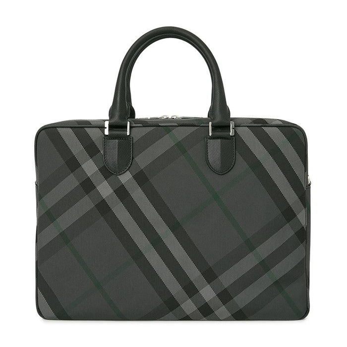 BURBERRY Grid Check Leather Men’s Briefcase Bag 8116532