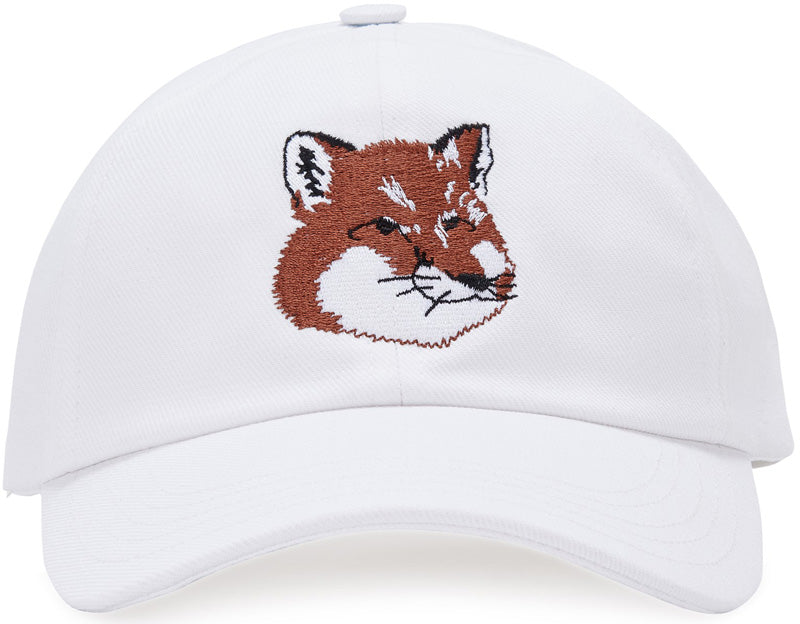 Maison Kitsune White Fox Head Logo Embroidered Unisex Baseball Cap HU06118WW0007