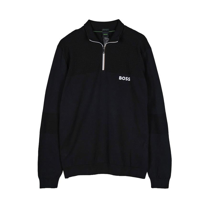HUGO BOSS Water-Repellent Zip Neck Knit Sweater for Men 50541953 001
