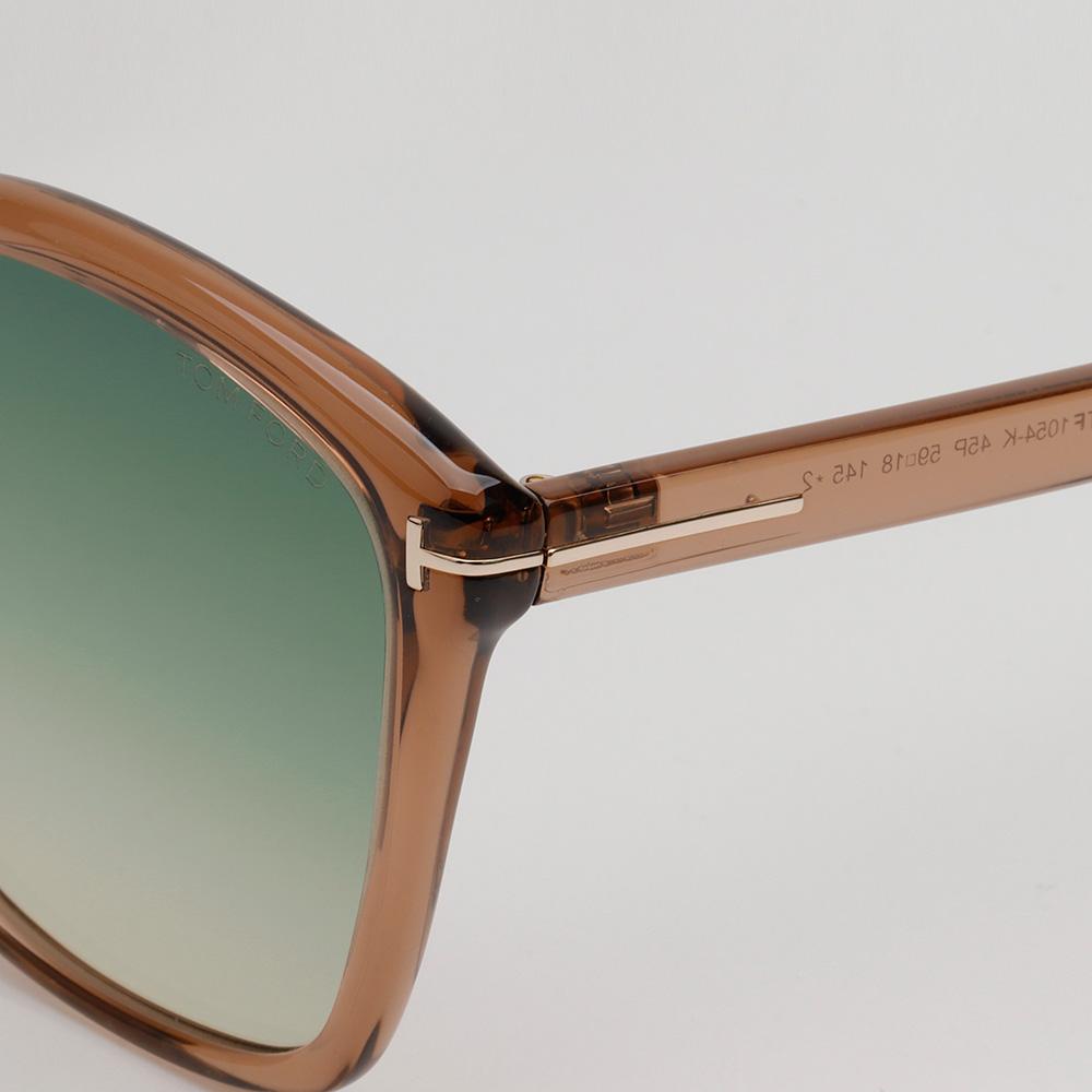 TOM FORD Transparent Brown Oversized Square Acetate Sunglasses TF1054K 45P