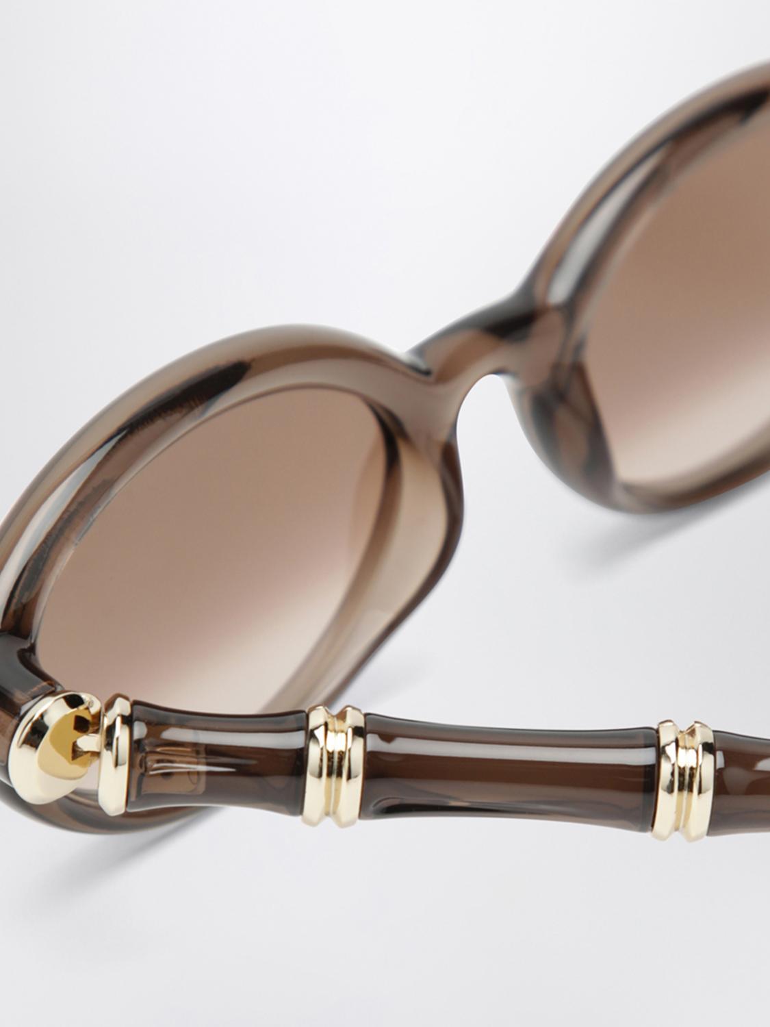 GUCCI Brown Acetate Square Sunglasses