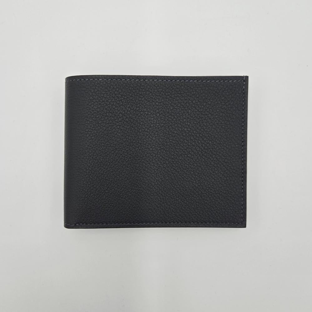 HERMES Evercolor Ardoise Citizen Twill Men’s Bifold Wallet