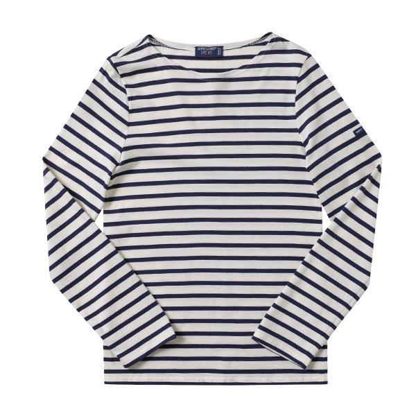 Saint James Unisex Long Sleeve T-Shirt 9858 ECRU MARINE