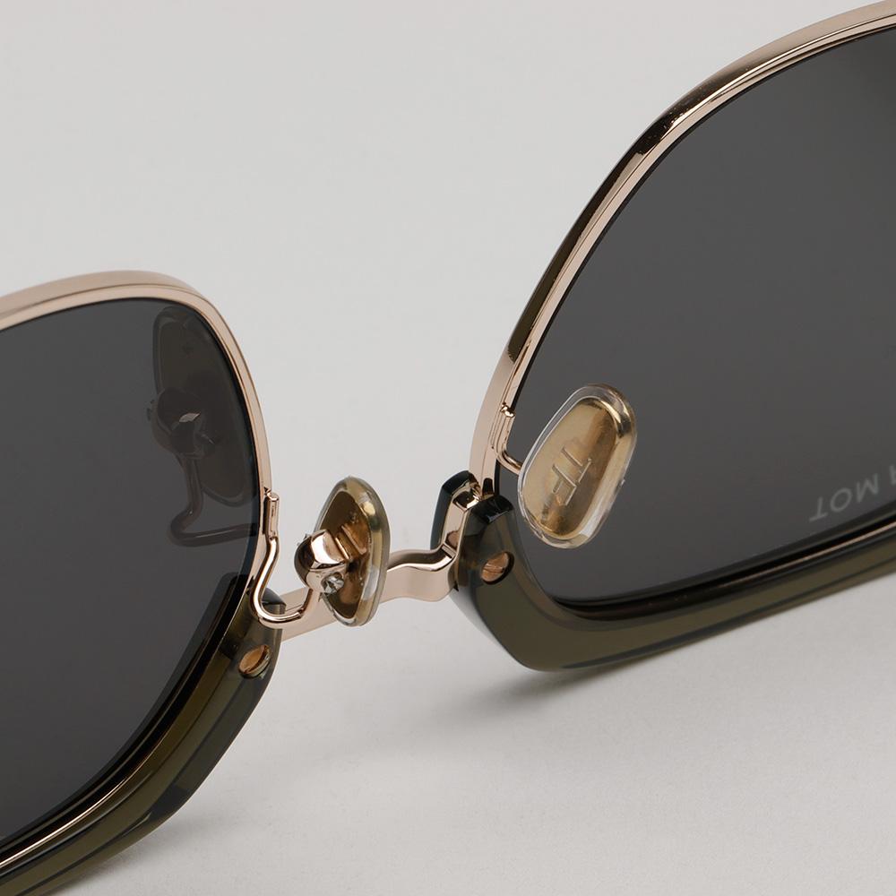 TOM FORD Dark Gray Gold Semi-Rim Browline Sunglasses Unisex TF1166K 96A