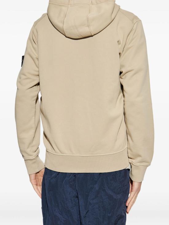 STONE ISLAND Organic Cotton Fleece Regular Fit Zip Hoodie Sweatshirt