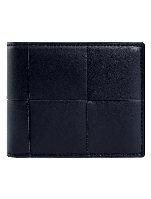 Bottega Veneta Maxi Intrecciato Leather Bifold Wallet Black