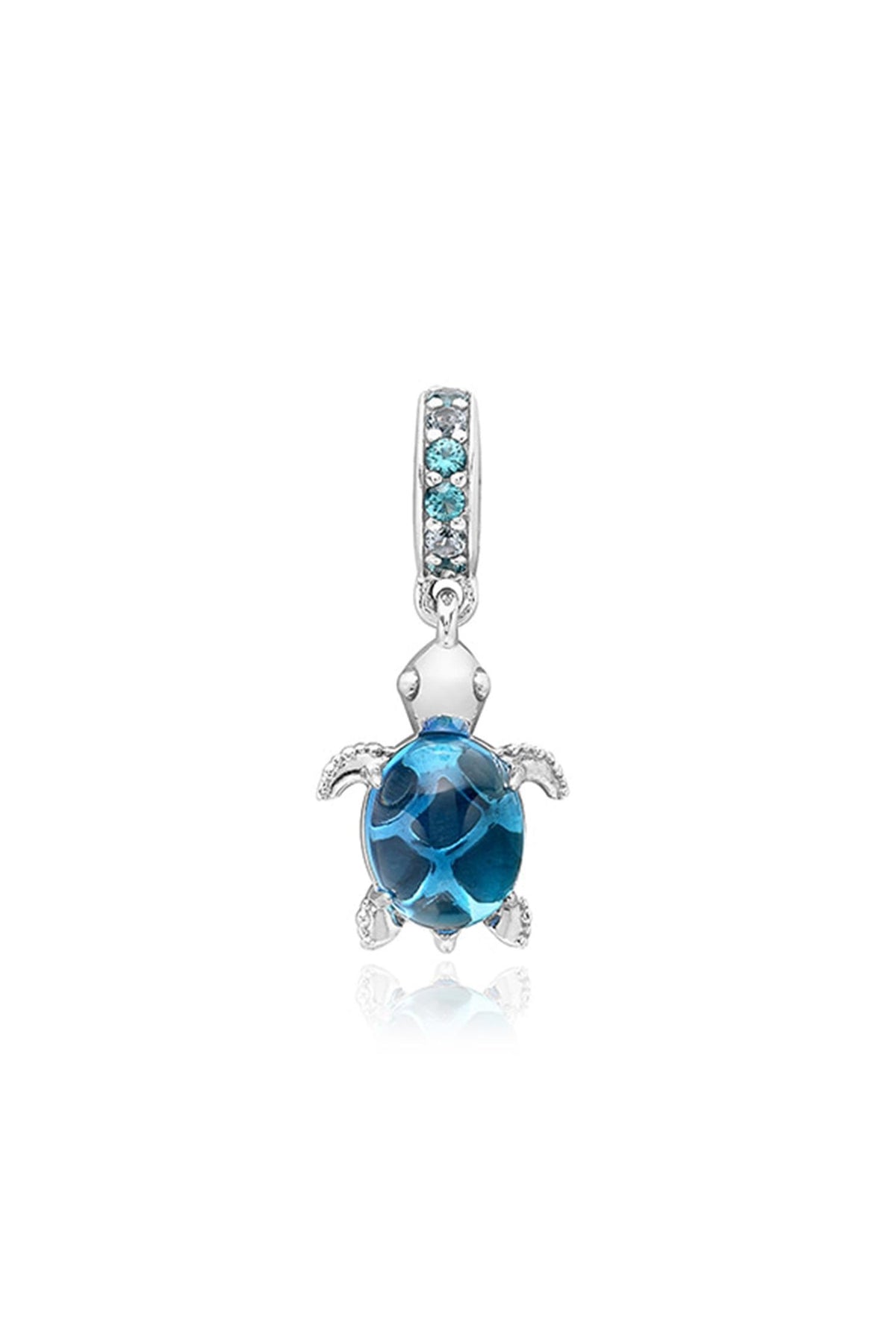 PANDORA Murano Glass Sea Turtle Pendant Dangle Silver Charm 798939C01