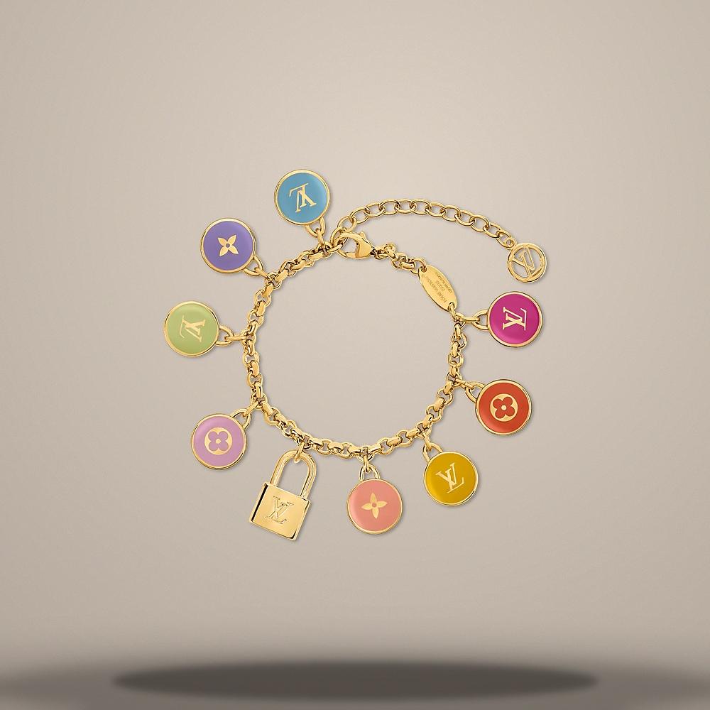 Louis Vuitton Gold-Tone Metal LV Confetti Bracelet M1864A