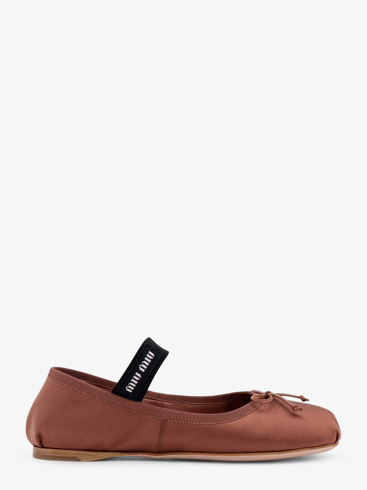 Miu Miu Black Leather Ballet Flat Shoes