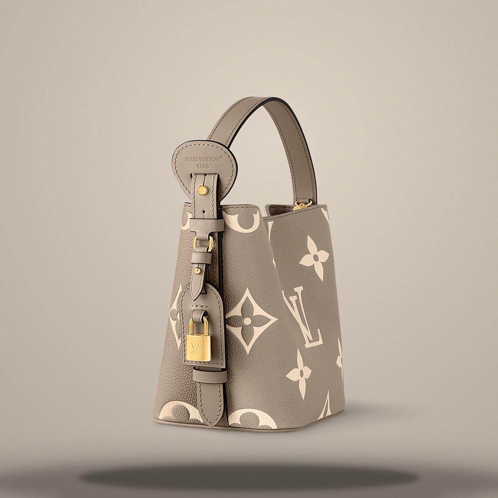 Louis Vuitton All In BB Taupe Gray Creme White Shoulder Bag