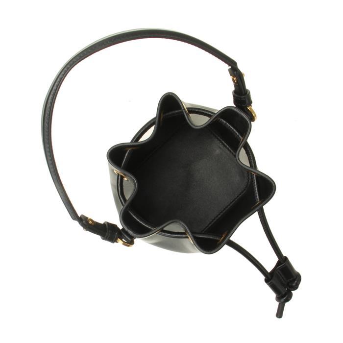 VALENTINO V Logo Mini Bucket Bag Black Leather Shoulder Bag