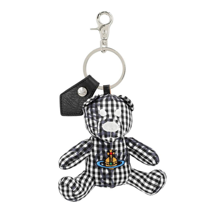 Vivienne Westwood Check Teddy Bear Keyring for Women