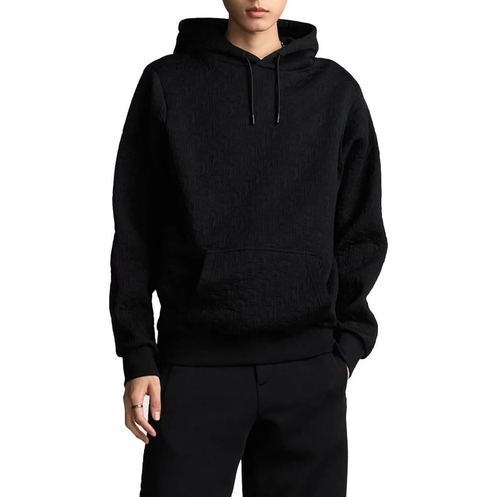 DIOR MEN Oblique Blend Jersey Hoodie Black 513J626A0978900