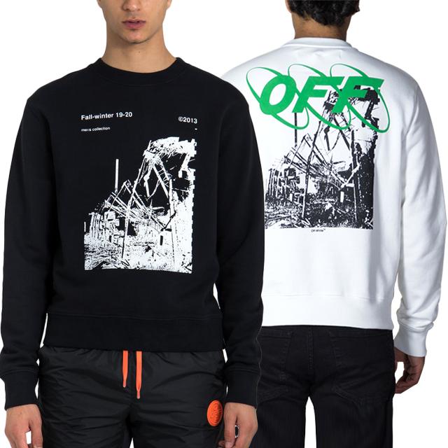 OFF WHITE 19FW Slim Fit Sweatshirt Men's Tee OMBA025F19E30013