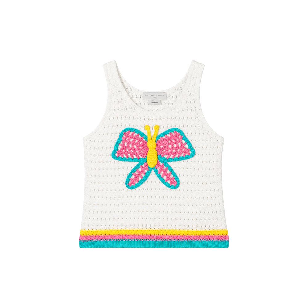 Stella McCartney Kids Women’s Butterfly Sleeveless Knit Top White