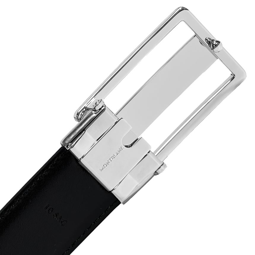 Montblanc Saffiano Reversible Black Belt with Square Buckle