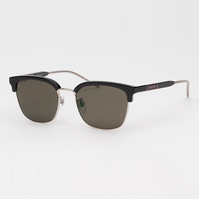 GUCCI Retro Half-Rim Acetate Sunglasses Asian Fit Unisex Black