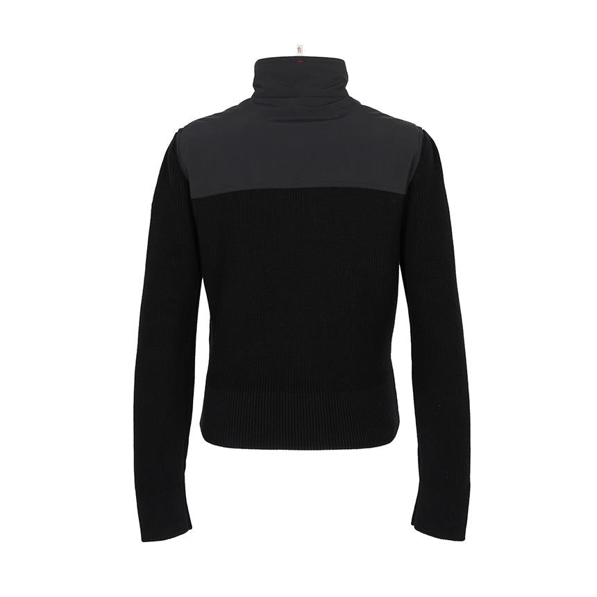 Moncler Tricot Padded Zip-Up Cardigan for Women Black