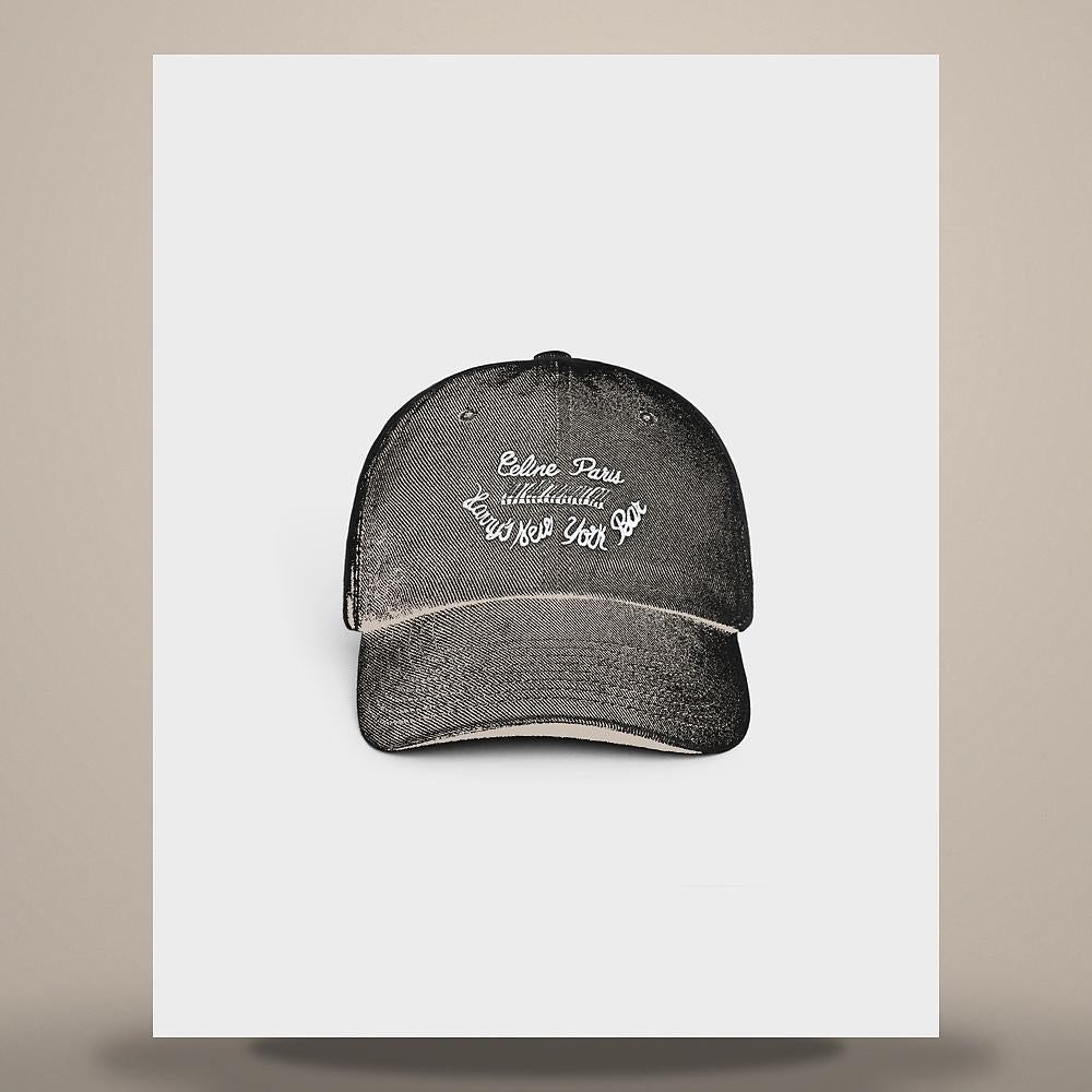 CELINE Triomphe Baseball Cap Washed Cotton Gabardine Chlorophyll AA06F234X GJN4