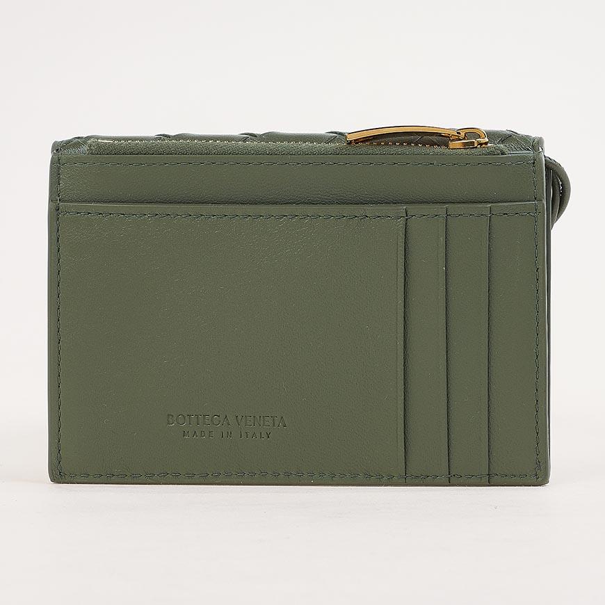 Bottega Veneta Andiamo Zip Card Holder Green Leather Women’s