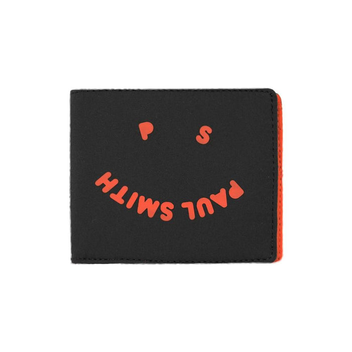 Paul Smith Happy Face Logo Black Bifold Wallet M2A 5321 GFACE 79