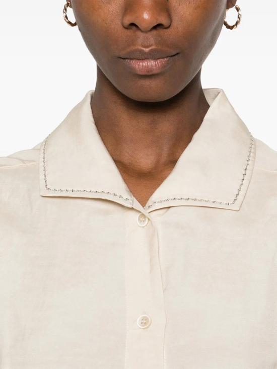 Fabiana Filippi Beige Short Sleeve Long Dress ABDC02 F101 H547 0155