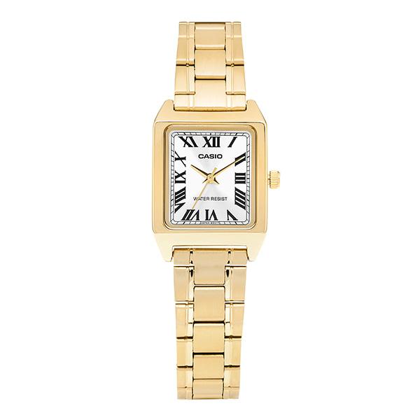 Casio Gold-Tone Analog Square Women’s Metal Watch