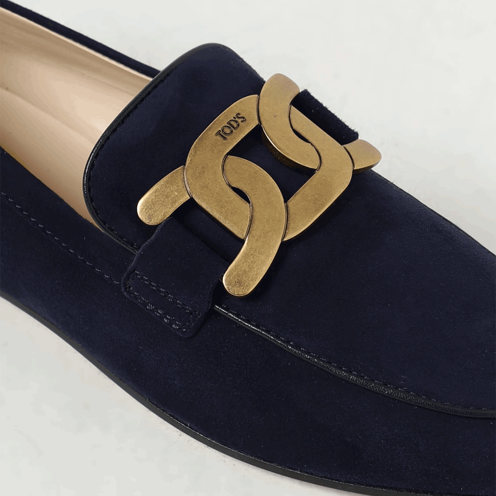 Tods Gommino Suede Chain Loafers for Women XXW79A0DD00D8W U824