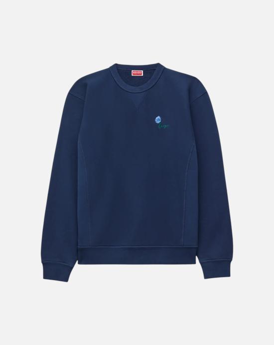 KENZO Long Sleeve Sweatshirt for Men FG6 5SW275 4MJ 79 BLUE BLACK DOM