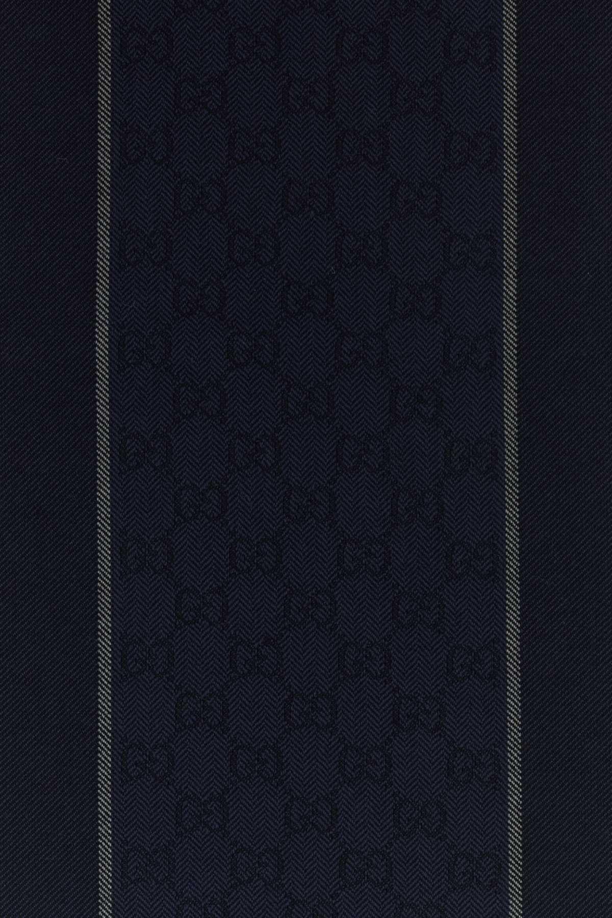 GUCCI Blue Wool Scarf