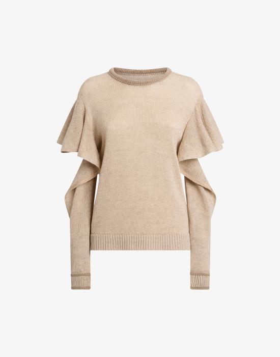 Moschino Beige Round Neck Knit Sweater AEF261D 09130405 AEF2018