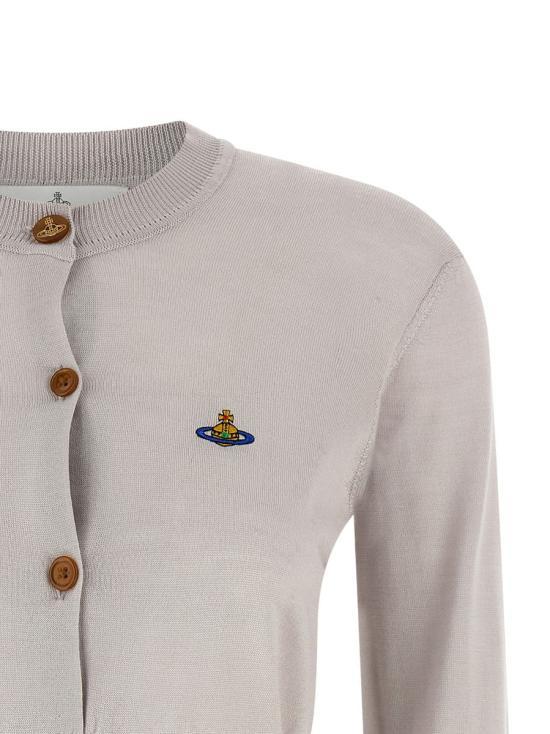 Vivienne Westwood Bea Cropped Cardigan Light Grey Knit