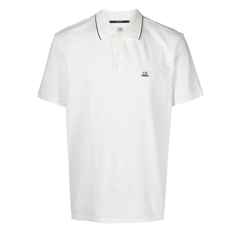 CP Company Logo Line Polo Shirt White Men