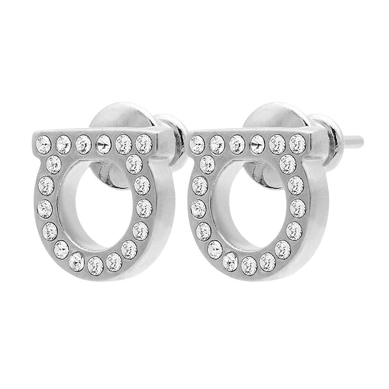 Ferragamo Gancini Crystal Small Women's Stud Earrings 76 0123 002 0696577