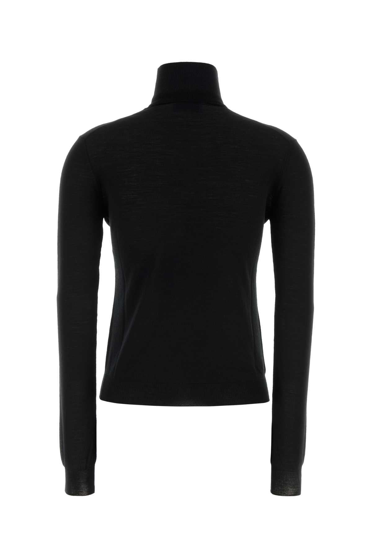 PRADA Black Wool Turtleneck Knit Sweater