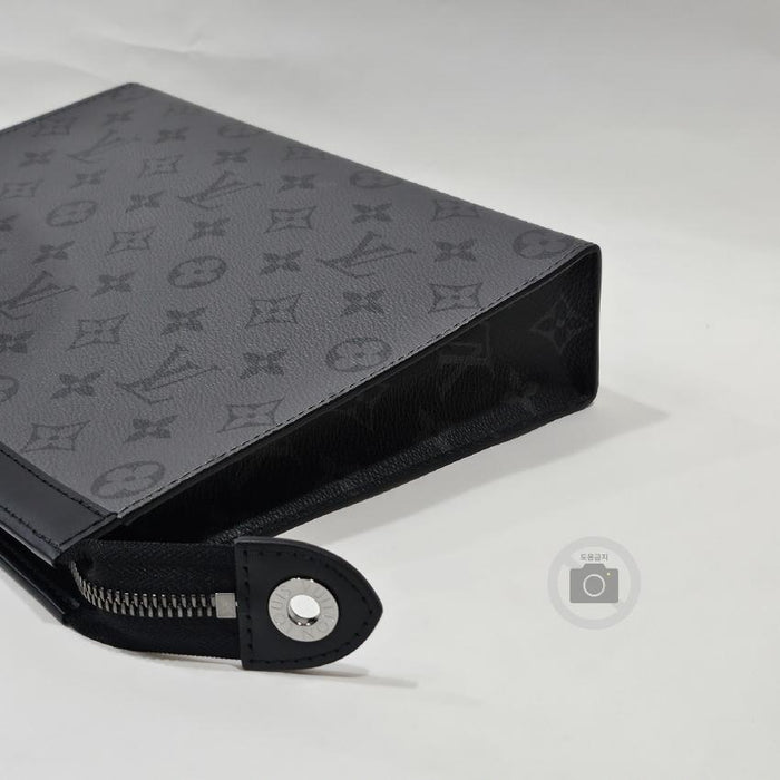 Louis Vuitton Monogram Eclipse Pochette Voyage MM Clutch Unisex