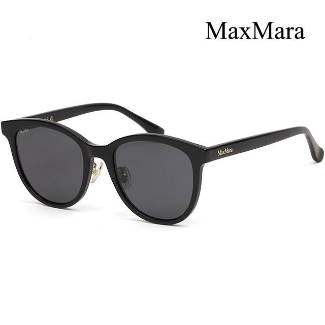 Max Mara Black Round Acetate Sunglasses Asian Fit Unisex MM0107K 01A