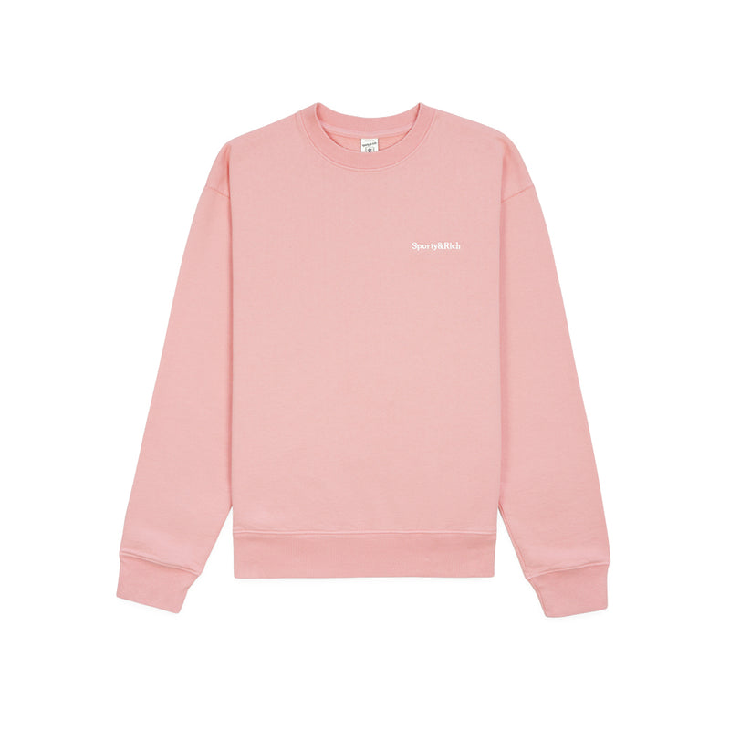 SPORTY&RICH Light Pink Logo Embroidered Fleece Sweatshirt Women