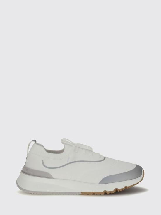 Brunello Cucinelli Leather Low-Top Sneakers for Men MZUAUFO340 CBM68 WHITE DOM