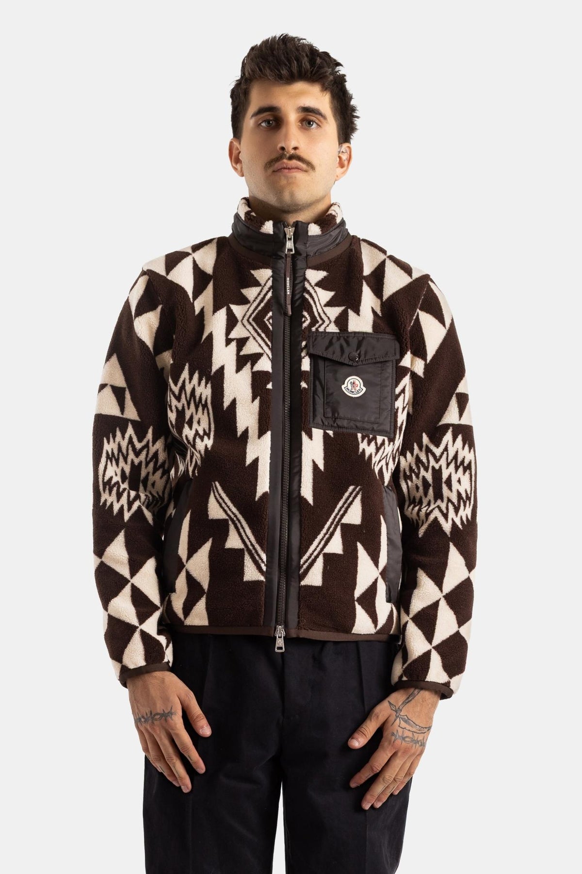 Moncler Fleece Jacket for Men Black