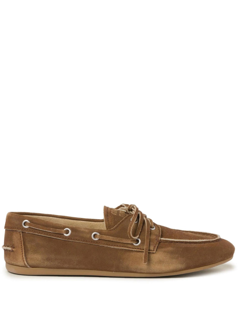 Miu Miu Leather Boat Loafers Women’s Shoes