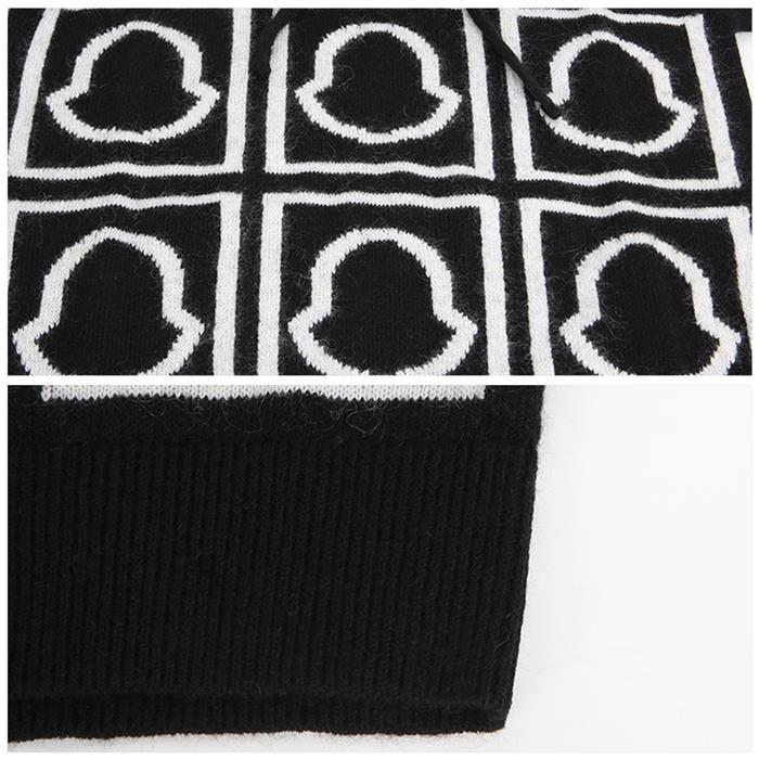 Moncler Logo Knit Hooded Sweatshirt 9C00013 M1240 999