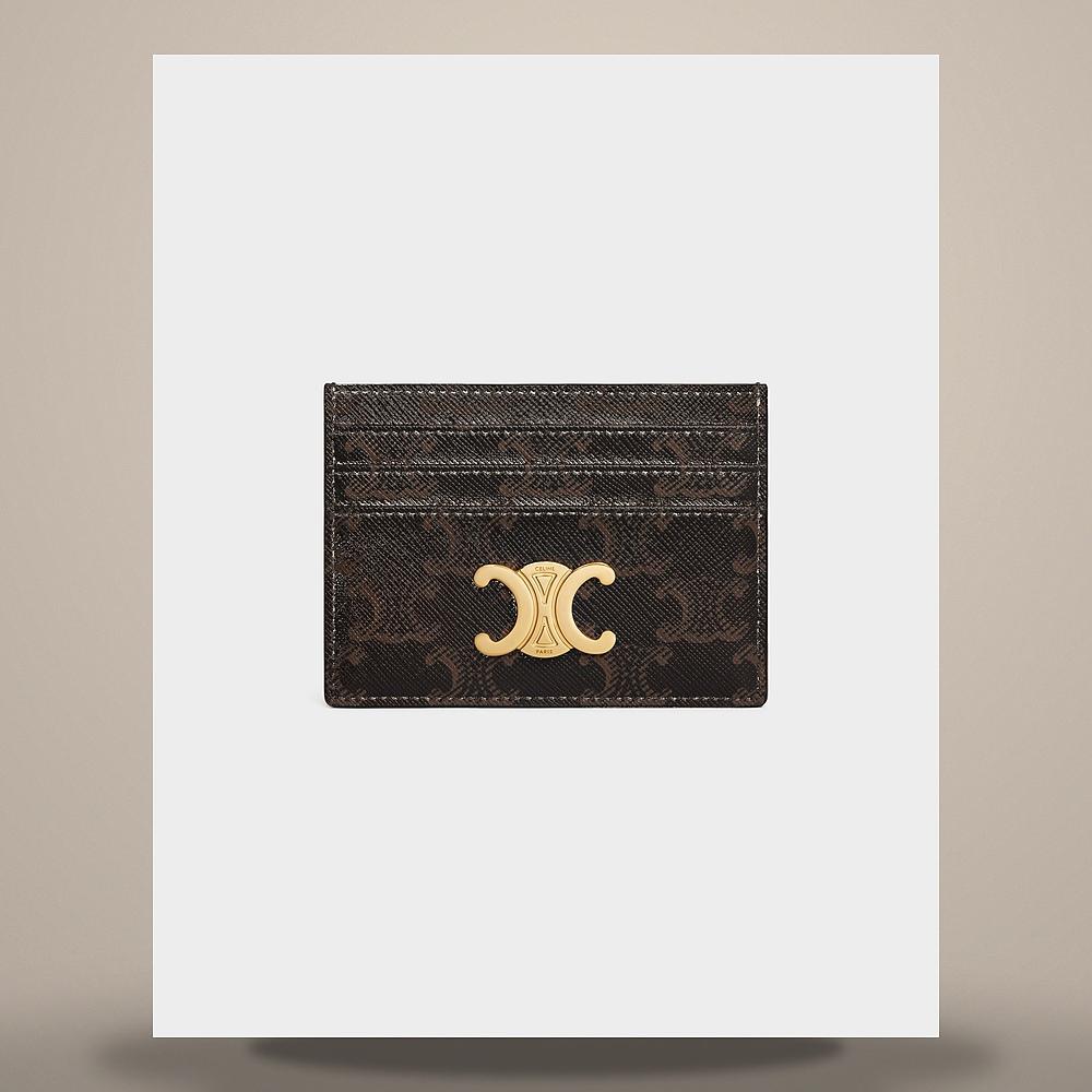 CELINE Black Ultra Blue Supple Grained Calfskin Long Zip Card Wallet