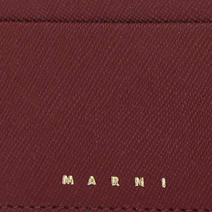 Marni Saffiano Logo Two-Tone Card Holder Multi Color