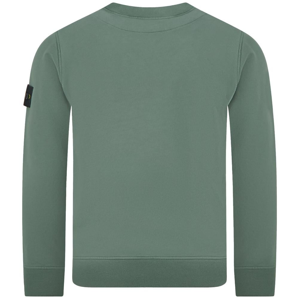 STONE ISLAND Organic Cotton Fleece Crewneck Sweatshirt for Men