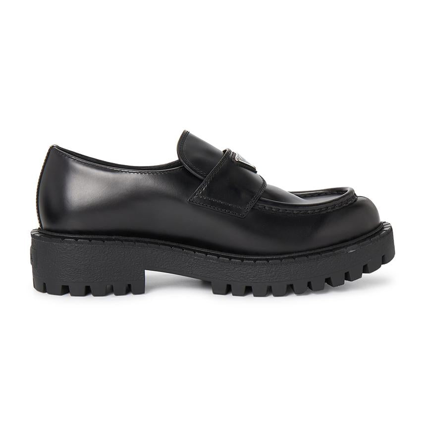 PRADA Black Leather Men's Loafers