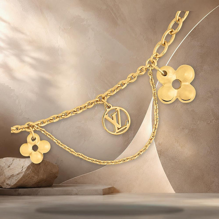 Louis Vuitton Blooming Supple Adjustable Necklace Gold-Tone 39-44cm
