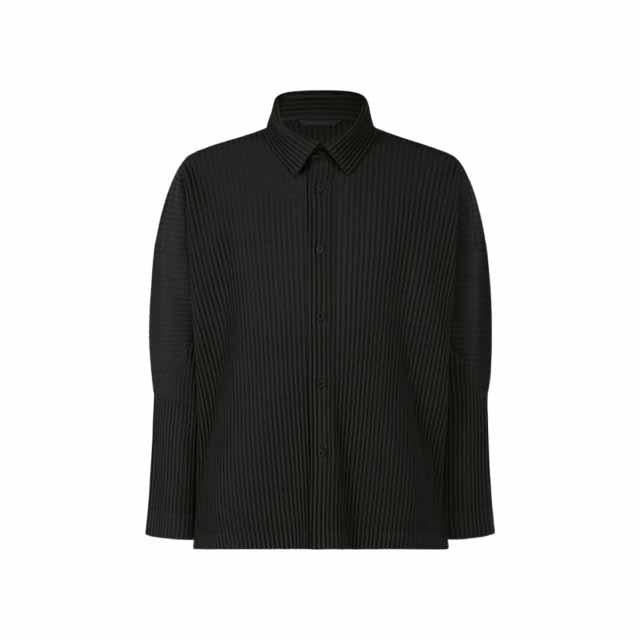 Issey Miyake Homme Plissé Black Long Sleeve Shirt Men’s HP53 JJ102 15